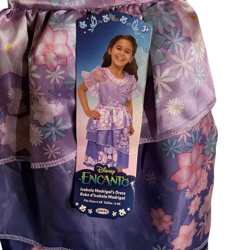 Disney Isabela Madrigal Dress Costume Size 4-6X. Floral. Shades Of Purple.